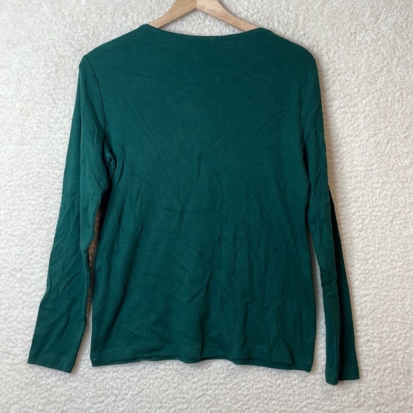 NWT Karen Scott Womens Spruce Night Holiday Kitty Candy Cane Top PETITE MEDIUM - Picture 9 of 10